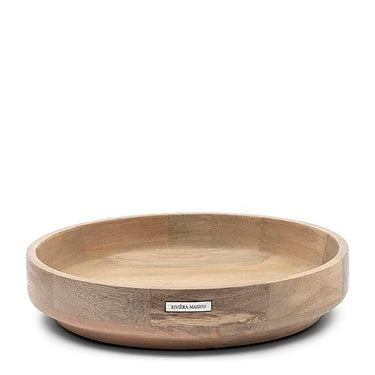 Riviera Maison Decorative Bowl Brown, Serving Platter, Round Tray with Rim, Home Accessory - Scott Serving Bowl - Wood - (ØxH) 32x7 on Sale